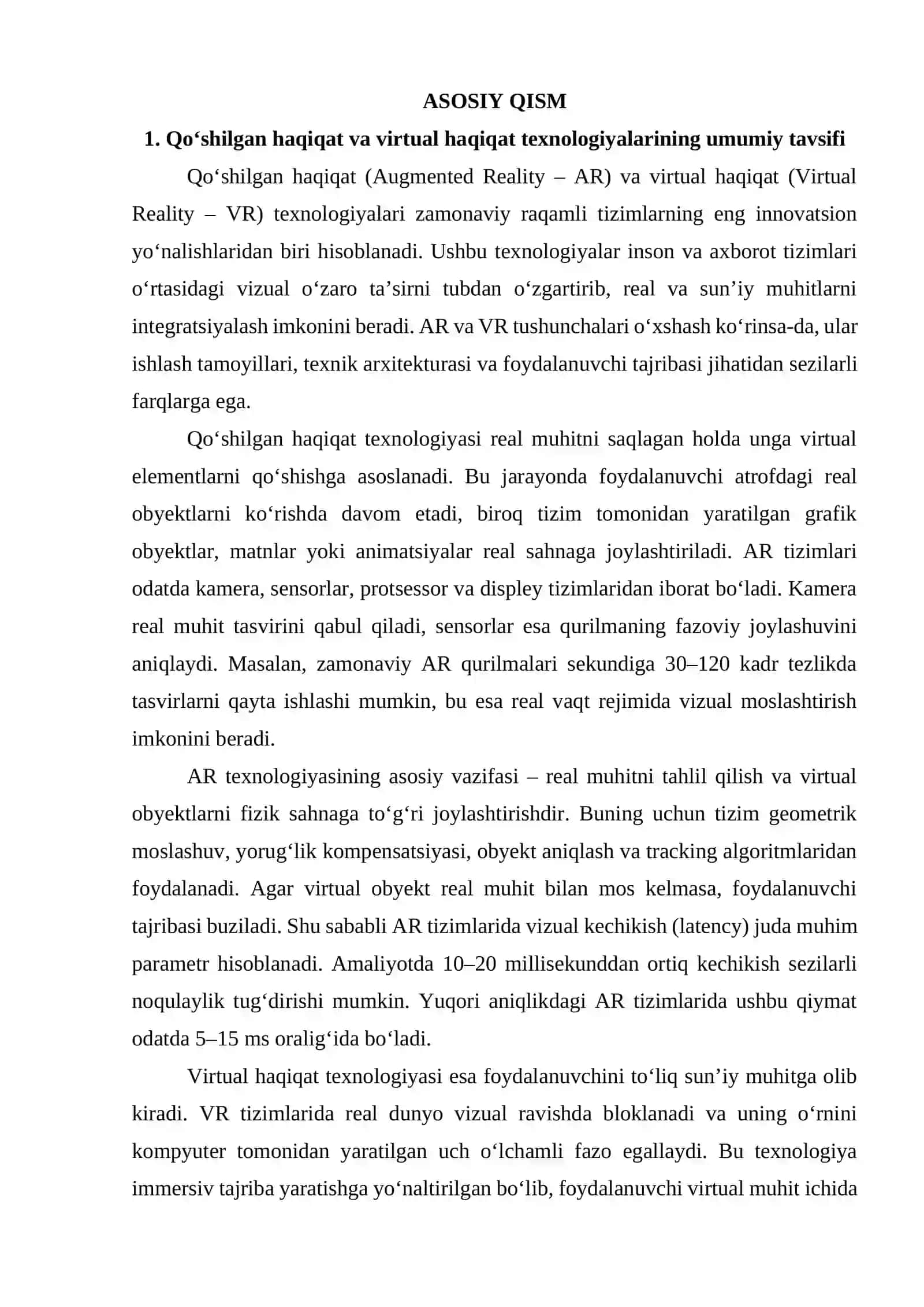 Qo‘shilgan haqiqat (AR) va virtual haqiqat (VR)da rasmni qayta ishlashning o‘rni 4