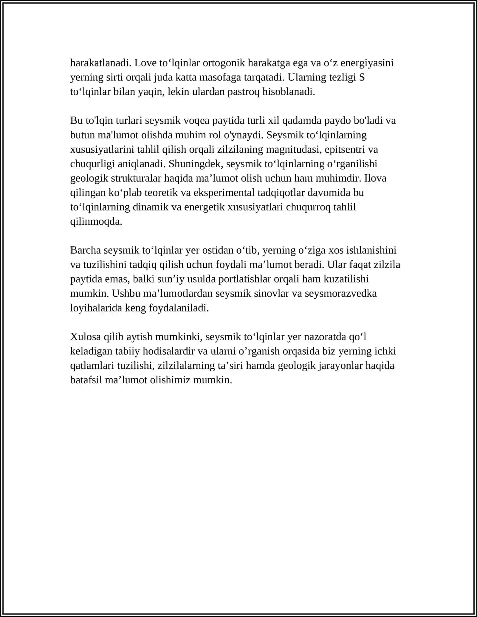 SEYSMIK TO'IGINLAR XUSUSIYATLARI 4