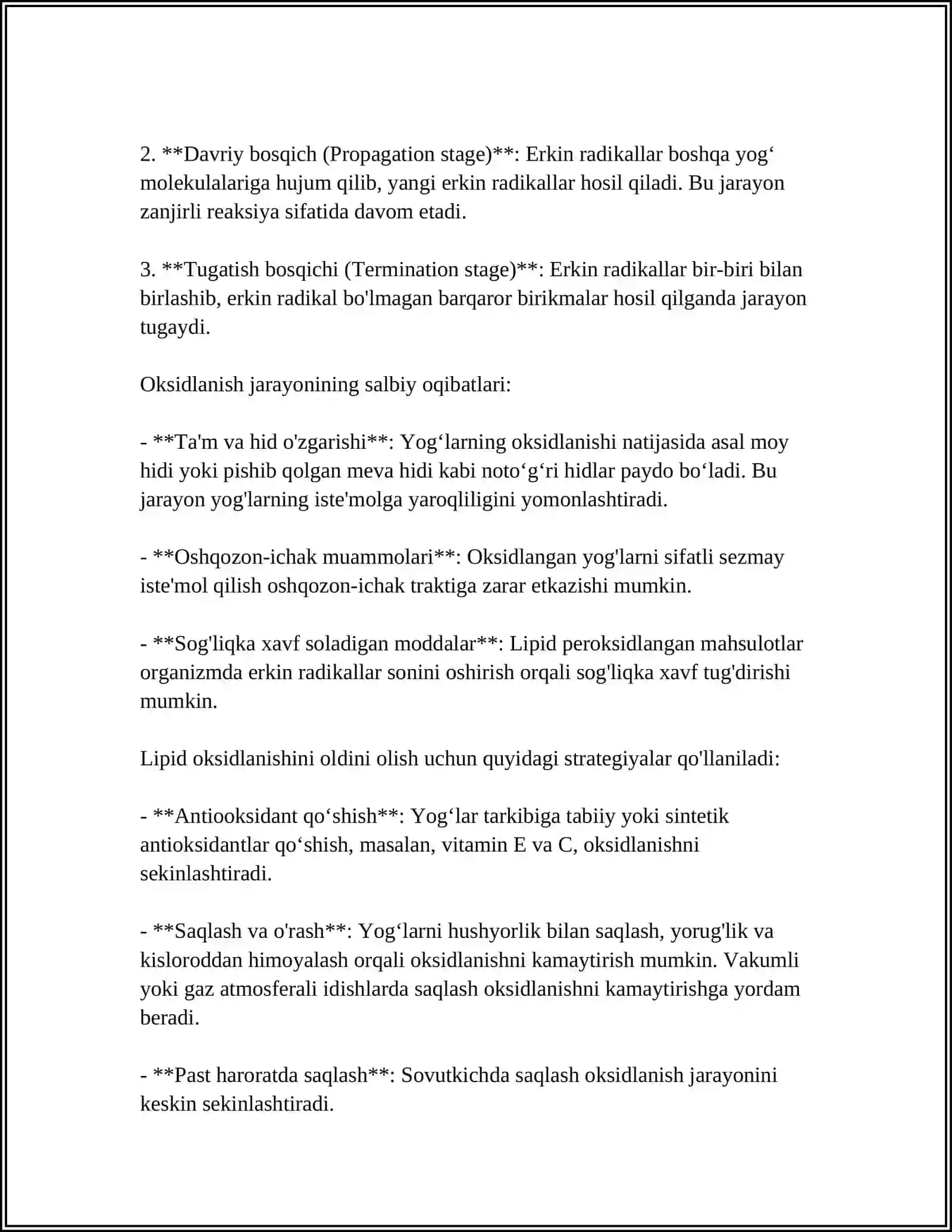 YOĢLARNING ORALIQ OKSIDLANISHI 4