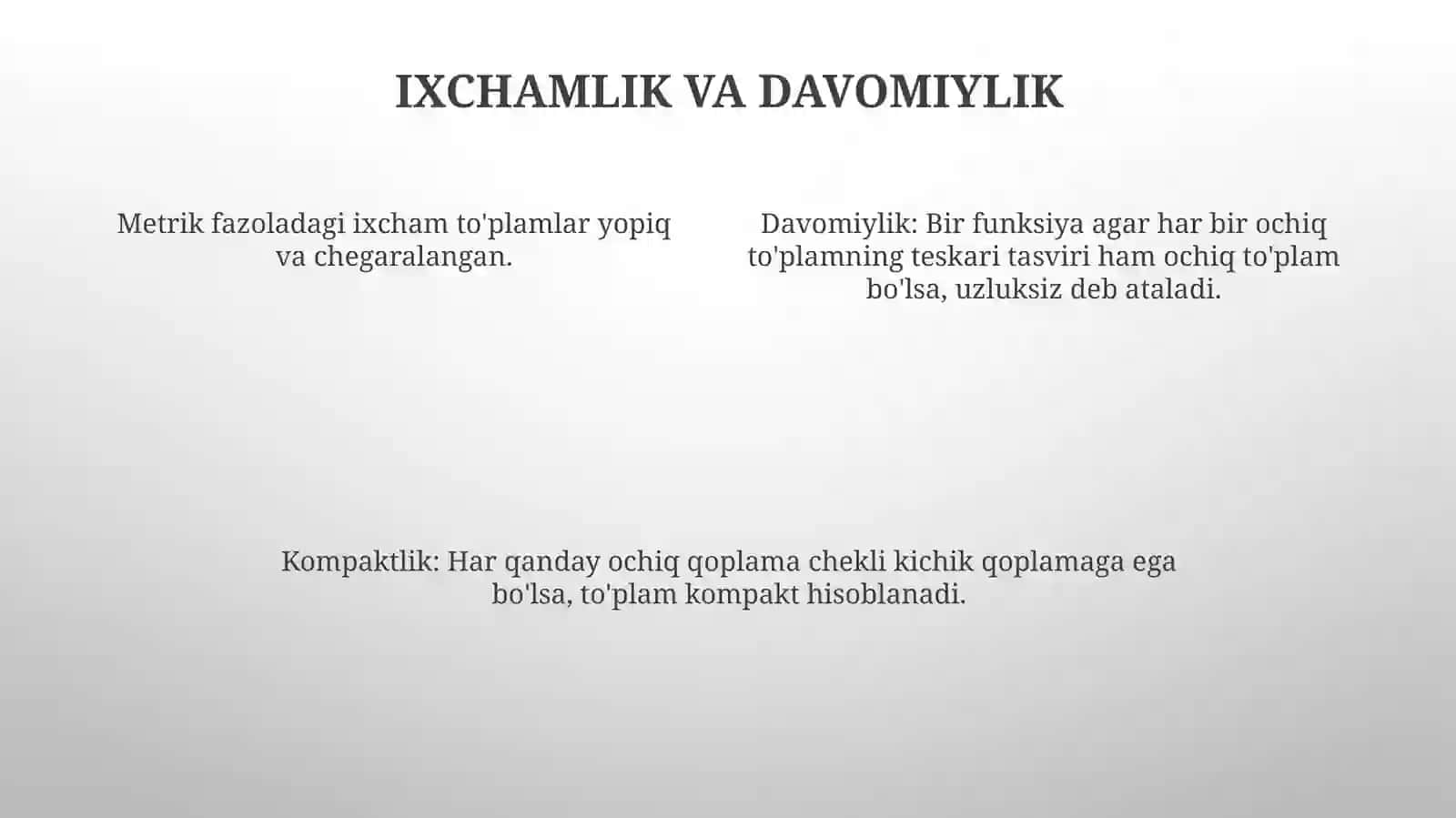 Metrik fazoda kompakt to‘plamlar 4
