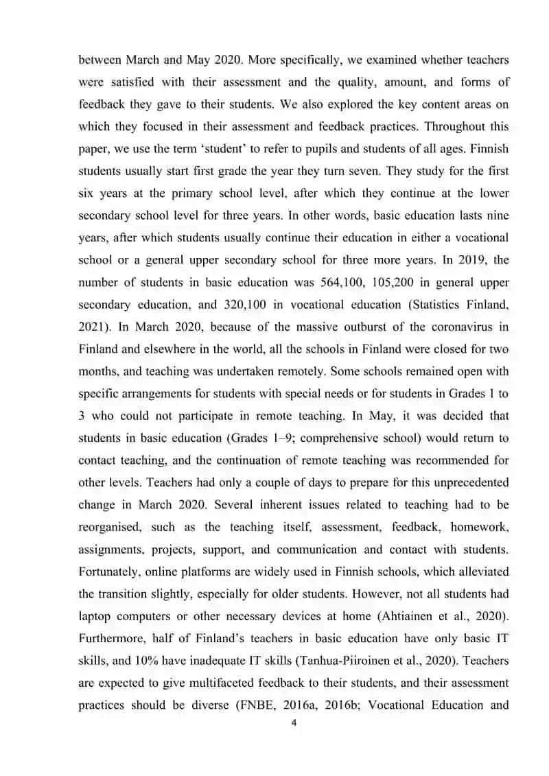 Teacher’s perception of assessment and feedback practices in English language classroom 4