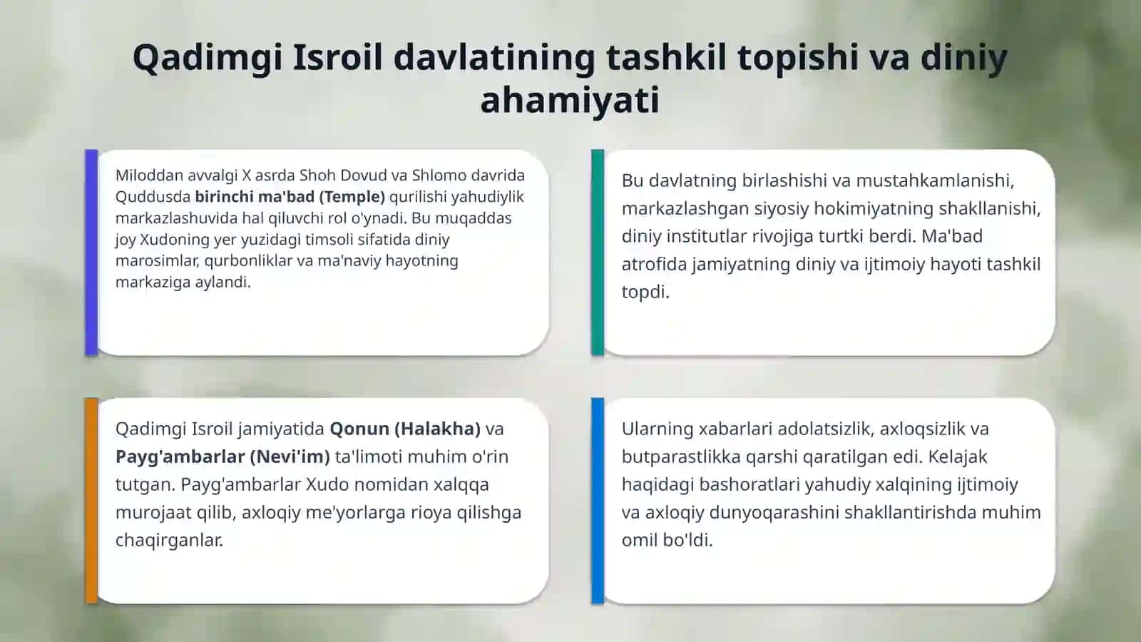 Yaxudiylik dinining vujudga kelishi va ta'lumoti 4