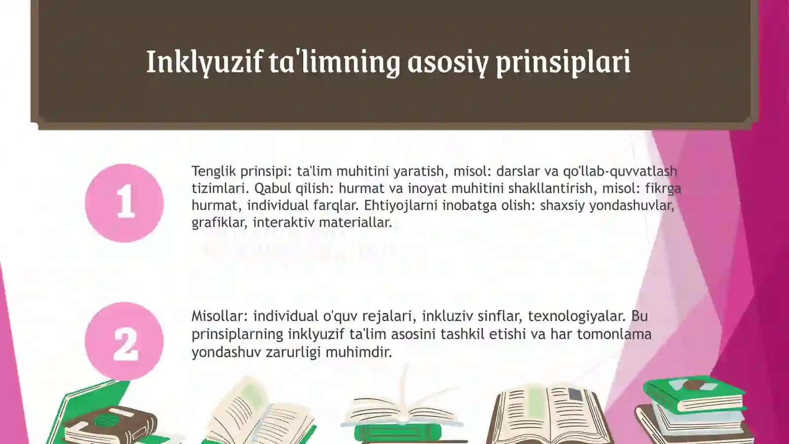 Inklyuzif ta'limning tamoyillari 4