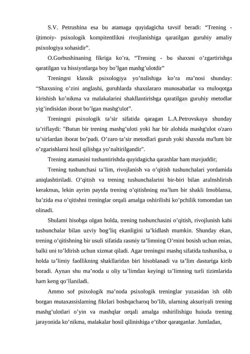 Psixologik treningda o'yin usullari 4