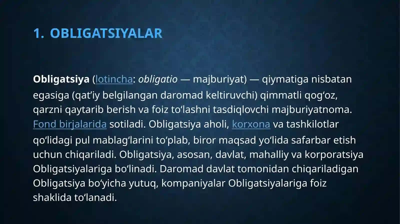 Qarz munosabatlarini ifodalovchi qimmatli qogʻozlar 4