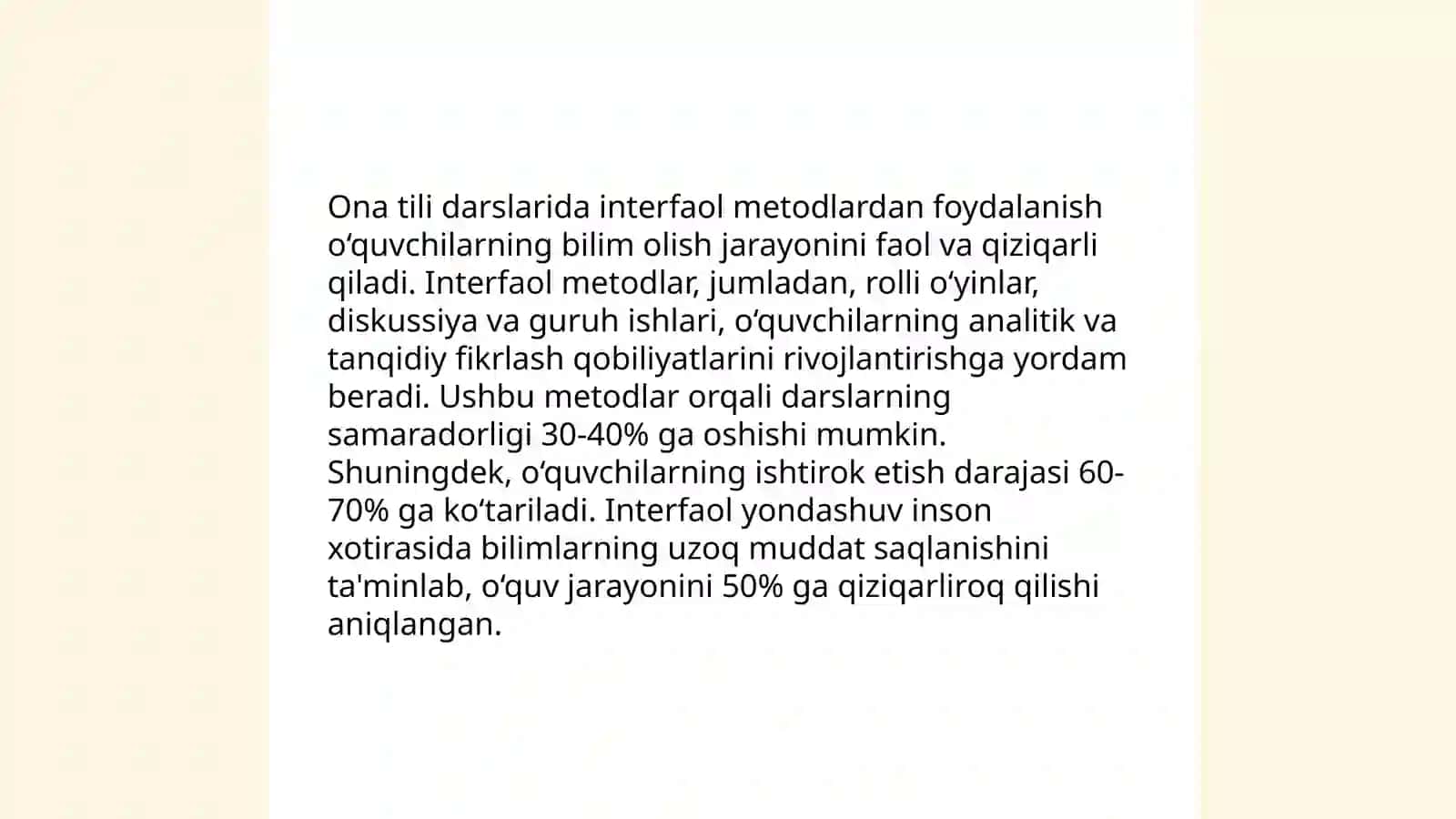 Ona tili darslarida metodlardan foydalanish 4