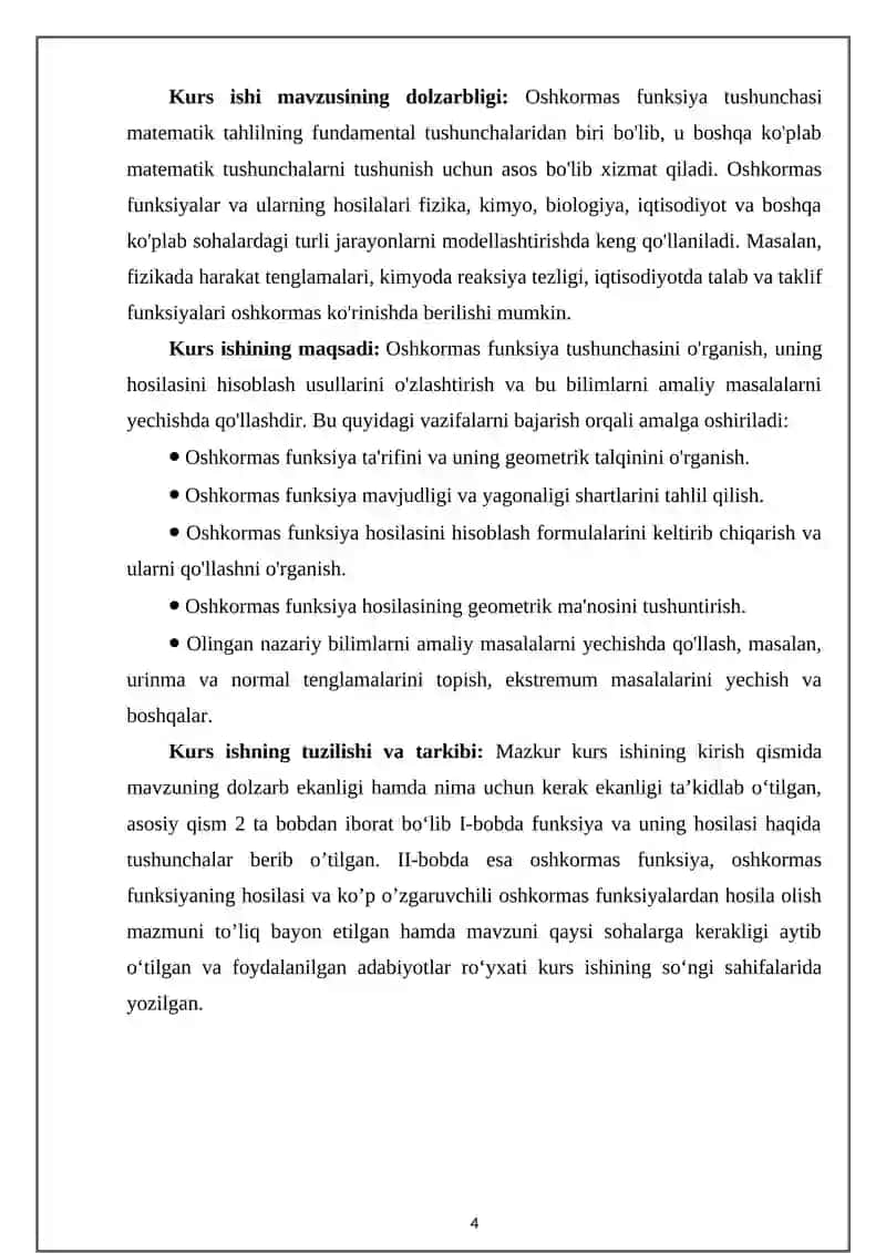 Oshkormas funksiya va uning hosilasi 4