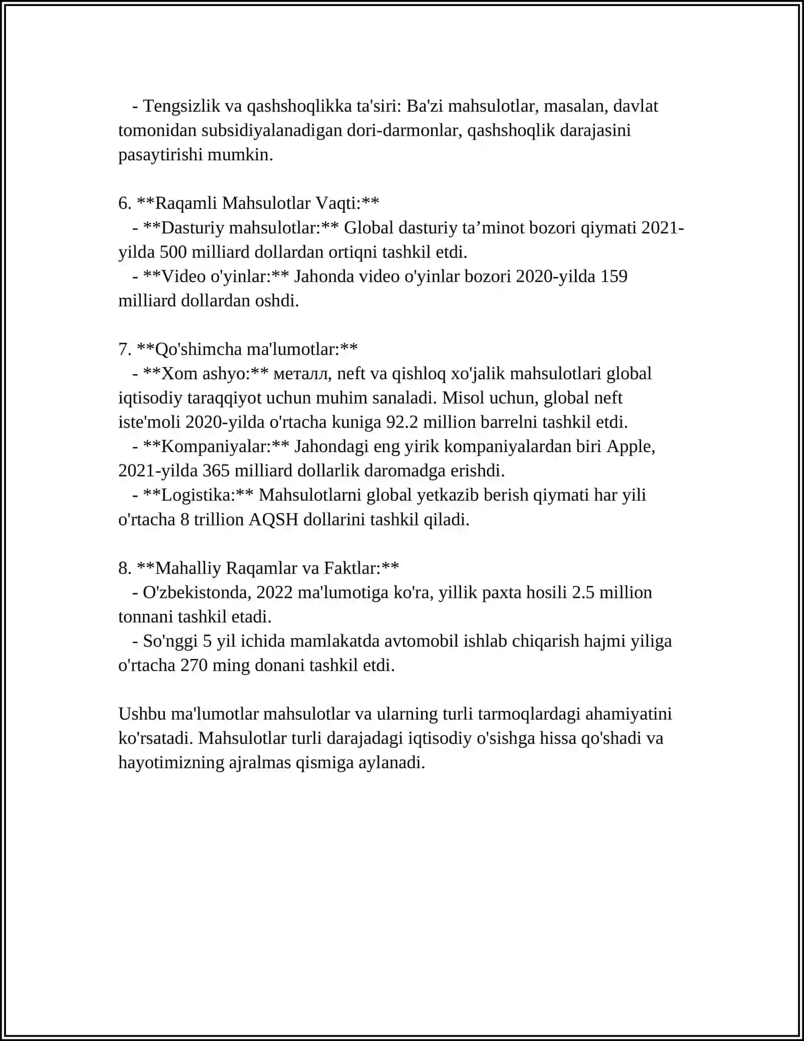 Mahsulot (Product) 4