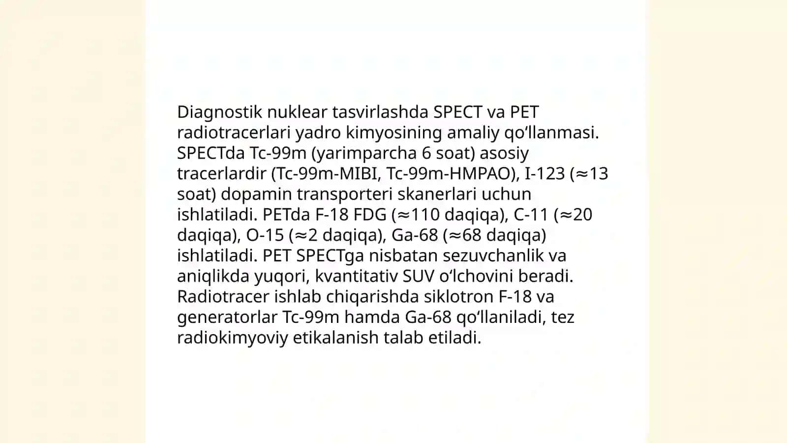 Yadro kimyosining tibbiyotdagi o‘rni 4