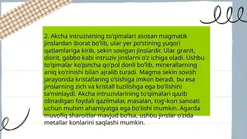 Akcha intruzivining petrografik xususiyatlari 4