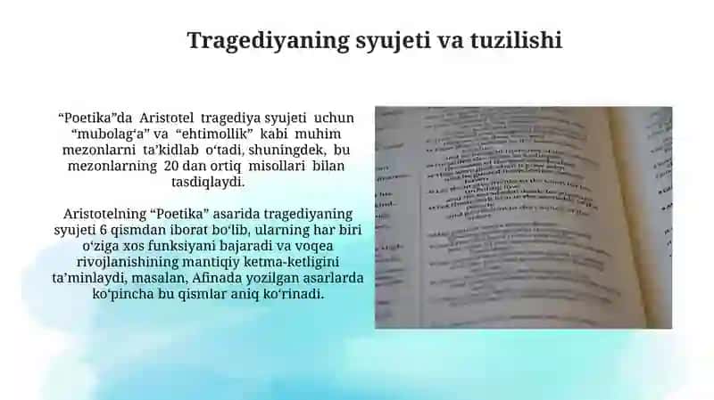 Aristotelning "Poetika" asarini oʻqib oʻrganish 4