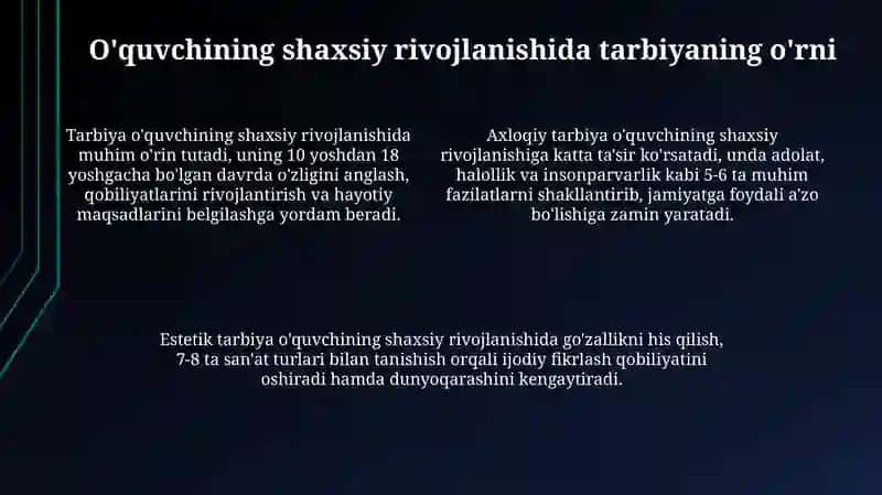 Fuqarolik, mafkuraviy, axloqiy va estetik tarbiya 4