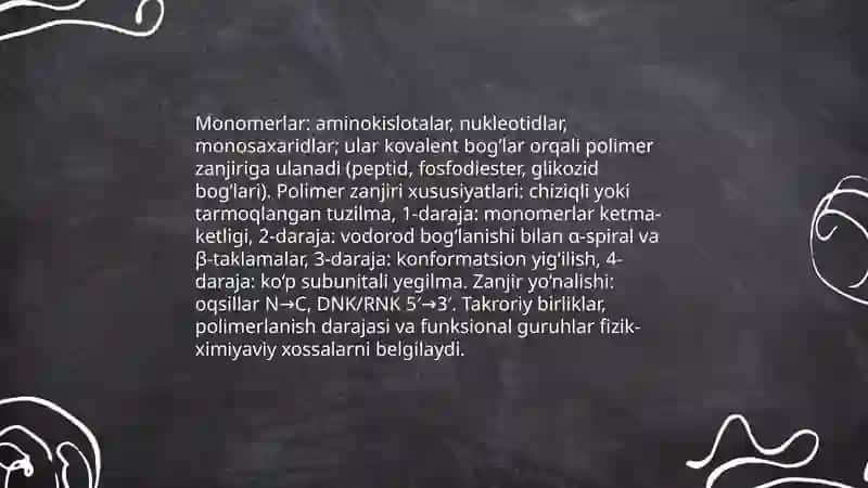 Biopolimerlar tuzilishi va xossalari 4