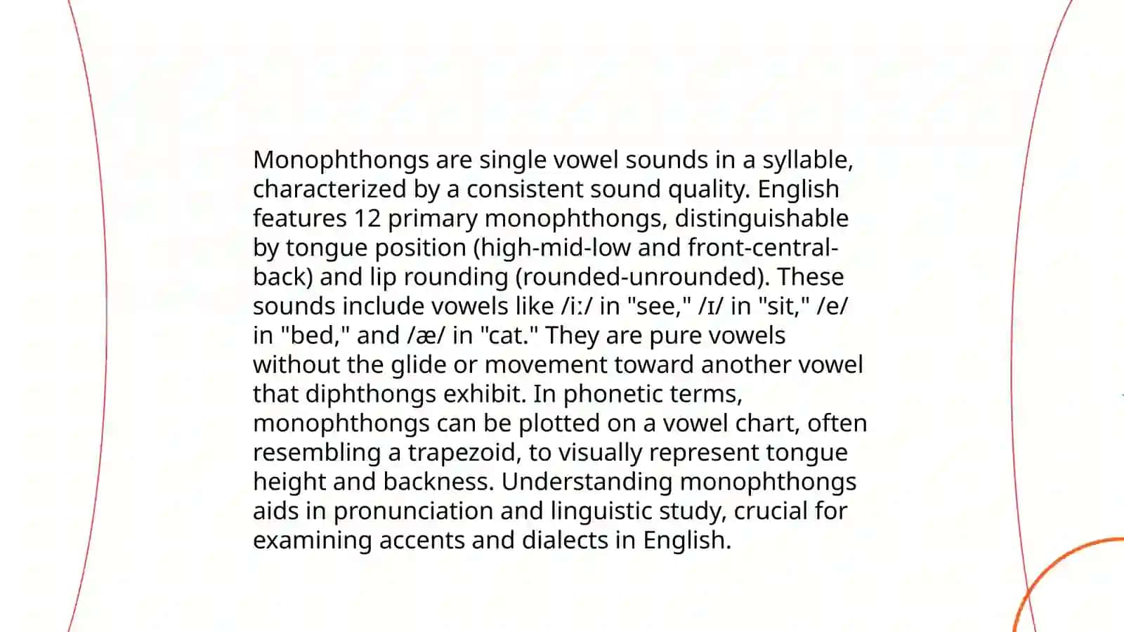Reading rules of Monophtongs 4