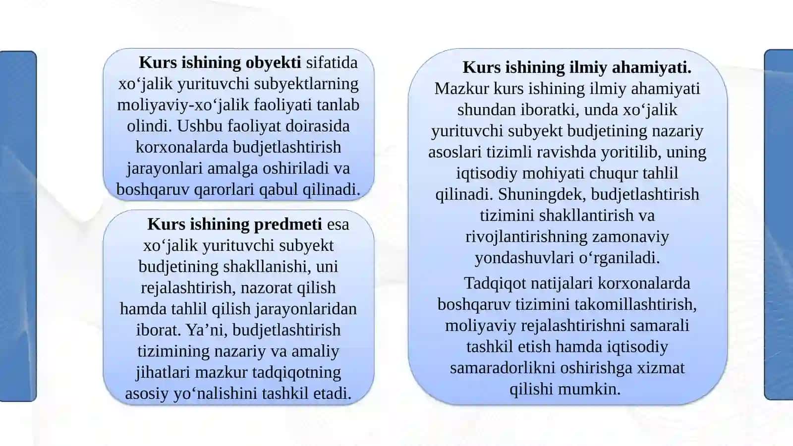 "TARMOQLAR IQTISODIYOTI VA BUXGALTERIYASI" 4