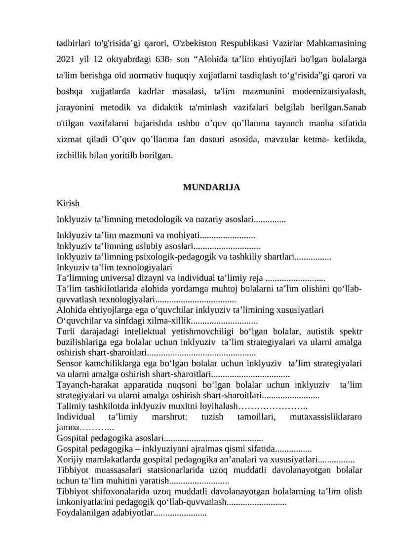 Inklyuziv ta’lim. Gospital pedagogika 4