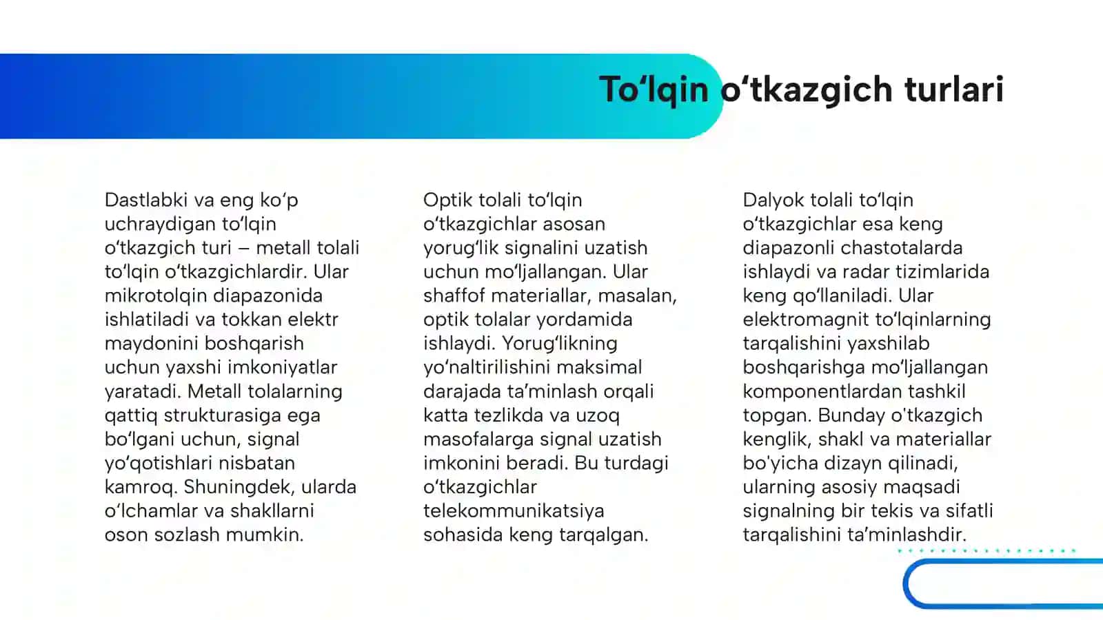 TOʻLQIN OʻTKAZGICHLAR(VOLNOVODLAR) 4