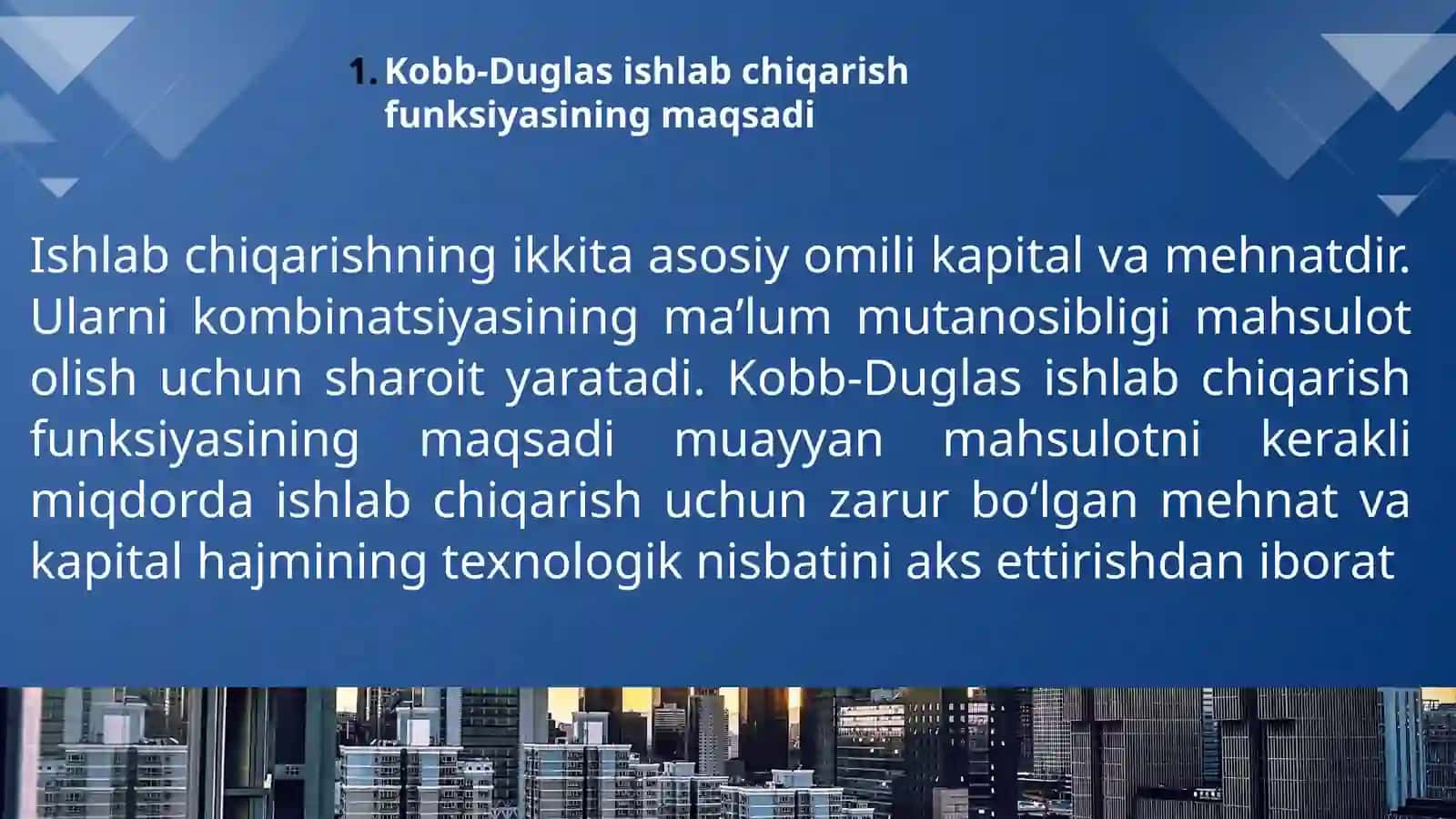 Kobb-Duglas ishlab chiqarish funktsiyasi 4
