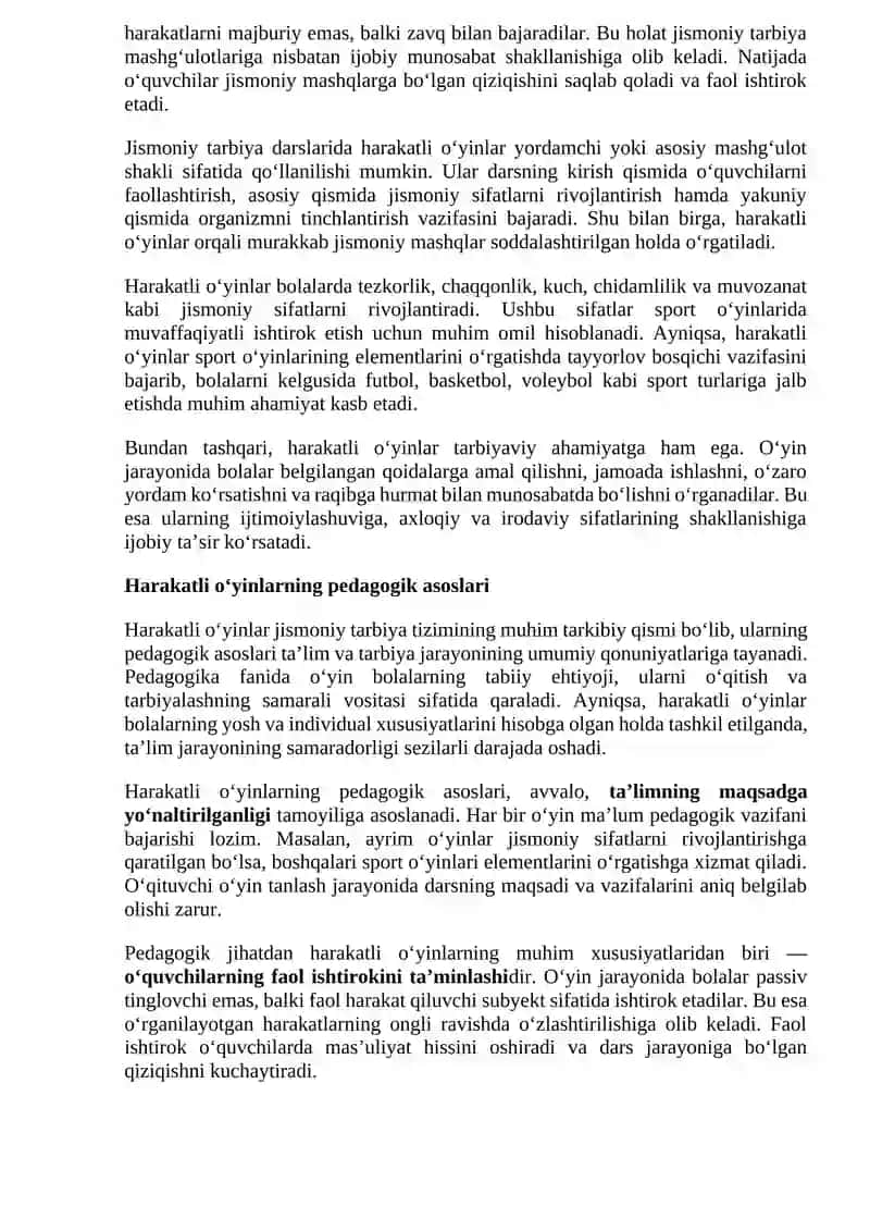 Harakatli O‘yinlar Orqali Sport O‘yinlarining Elementlarini O‘rgatish 4
