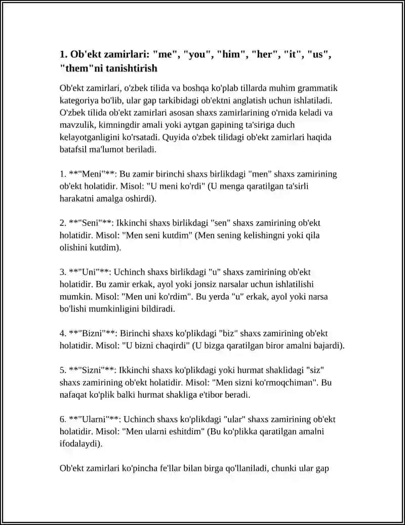 6A. A NORTH AFRICAN STORY - GRAMMAR: OBJECT PRONOUNS, VOCABULARY: STORY WORDS SPEAKING: READING HABITS 4