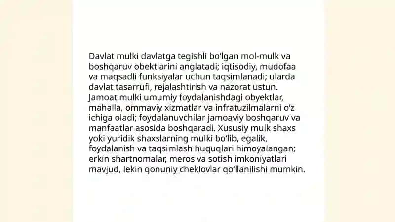 Mulk huquqi va ashyoviy huquqlar 4