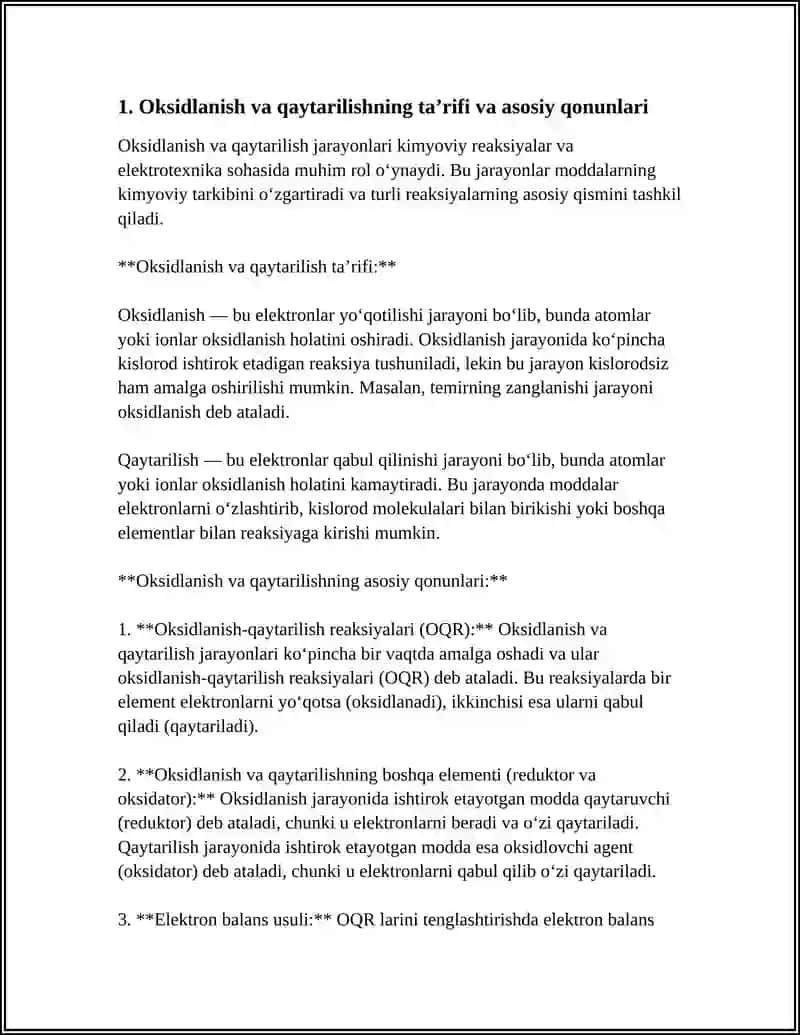 Oksidlanish va qaytarilish 4