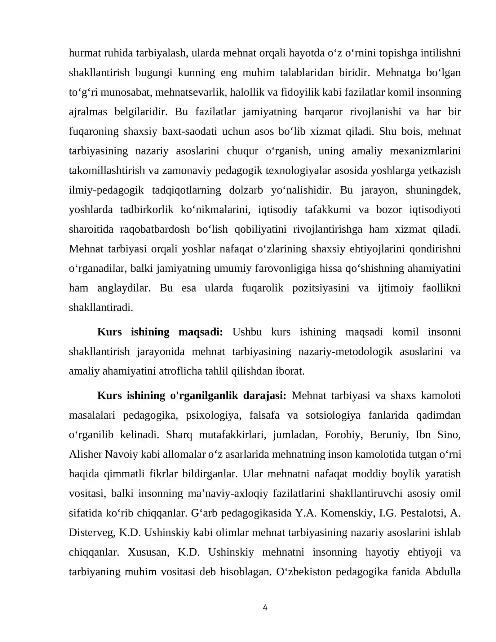 "KOMIL INSONNI SHAKLLANTIRISHDA MEHNAT TARBIYASINING OʻRNI" 4