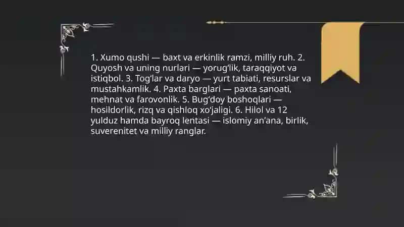 O’zbekiston Respublikasi Davlat ramzlari va ahamiyati 4
