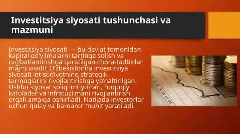 Davlatning investitsiya siyosati 4