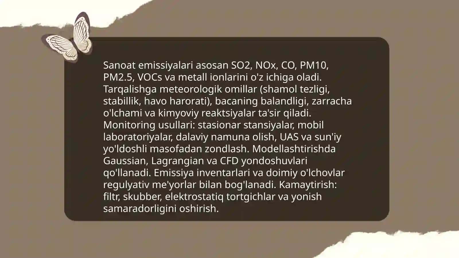Zaharli moddalarning atmosferadagi tarqalishi 4