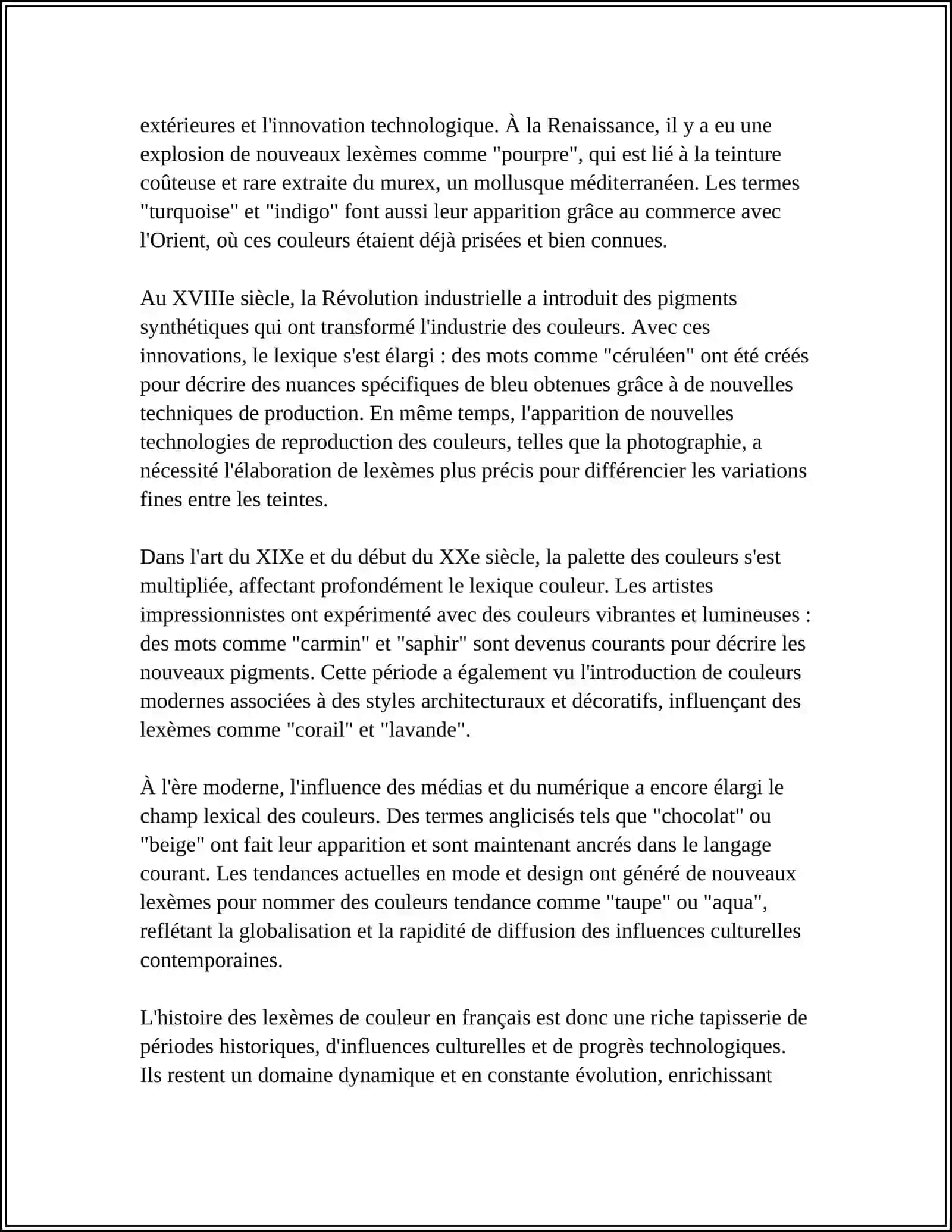LES LEXÈMES DE LA COULEUR EN FRANÇAIS 4