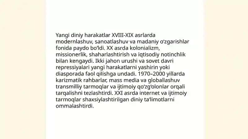 Yangi diniy taʼlimotlar va sektalar 4