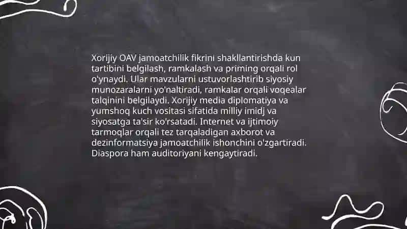 xorijiy OAV ning mediamakondagi o'rni 4