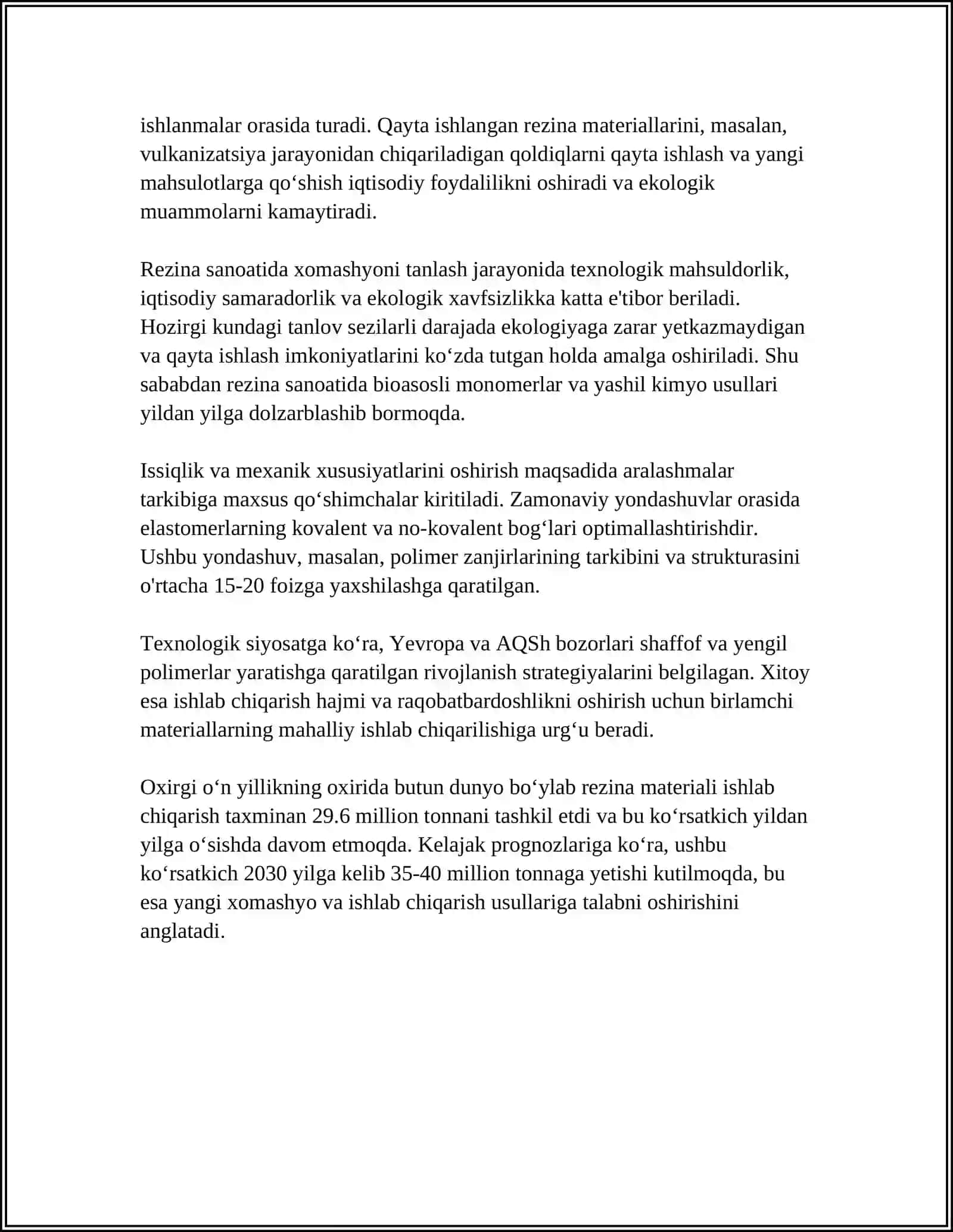 INNOVATSION REZINA MATERIALLARINI OLISH 4