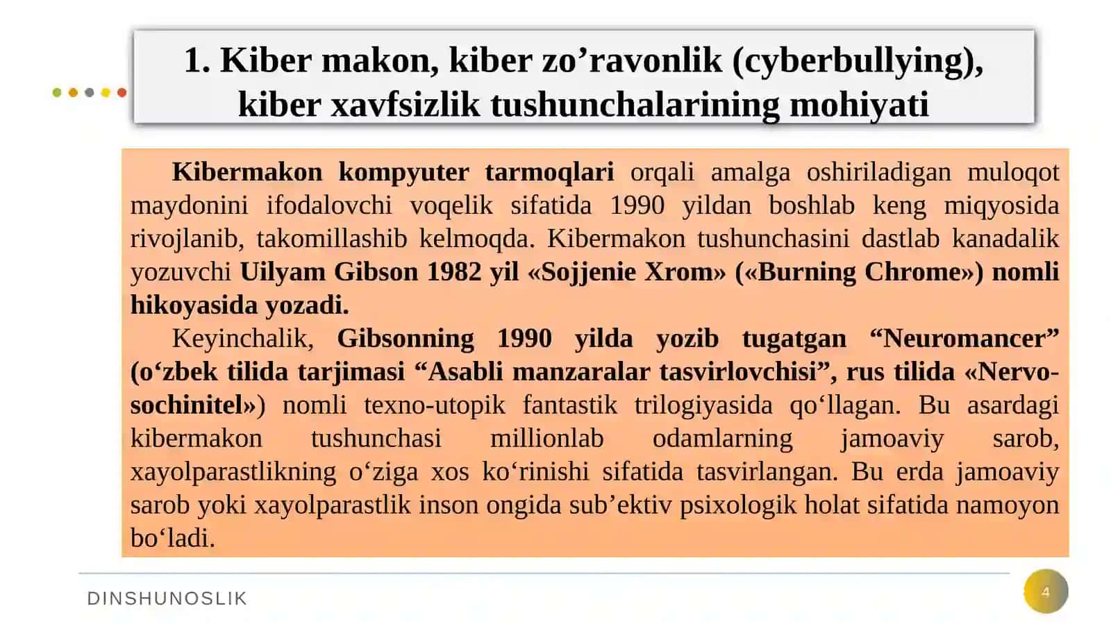 Adabiyotlar: Jalilov B. Dinlar falsafasi 4