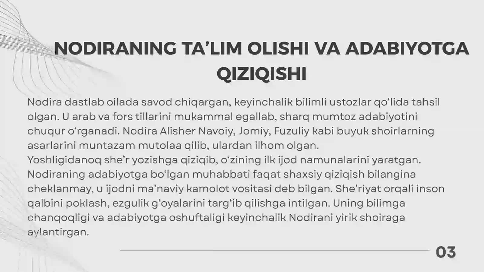 NODIRA SHE’RIYATI 4
