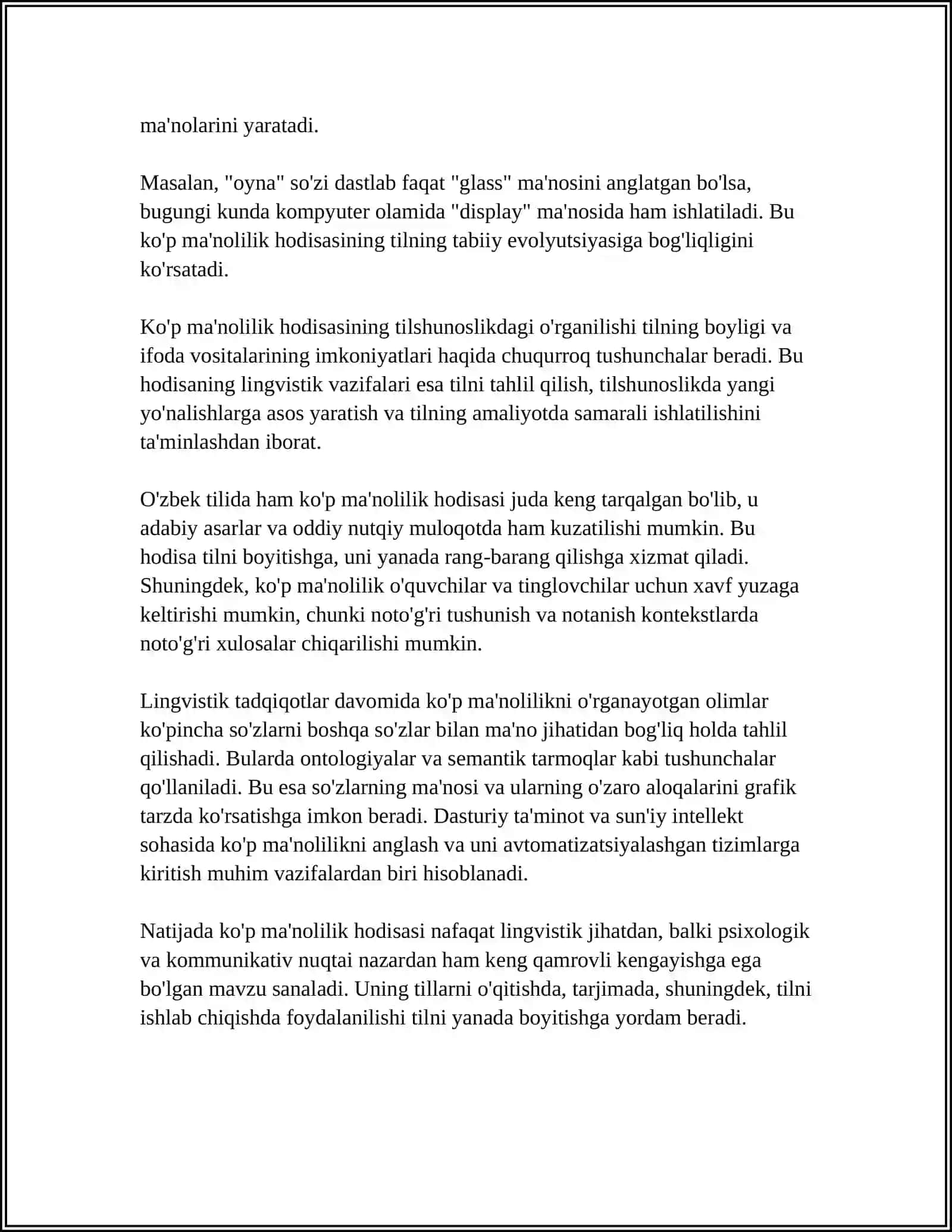KO'P MA'NOLILIK HODISASI 4