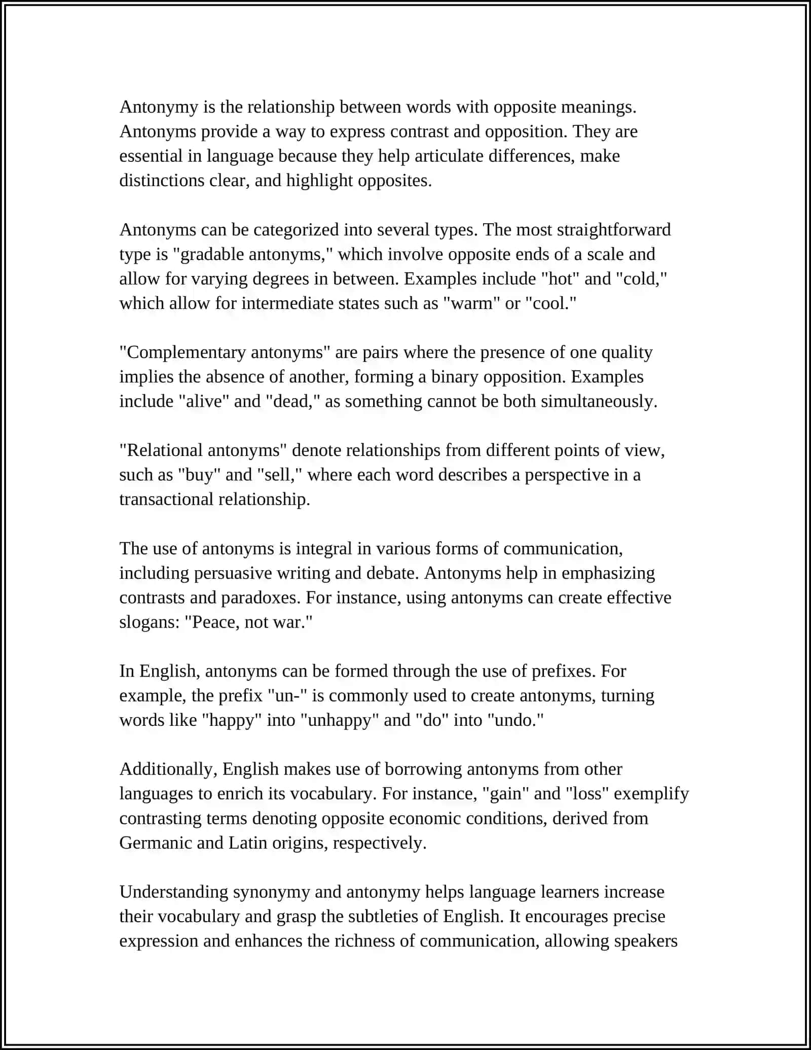 SEMANTIC CLASSIFICATION OF WORDS 4