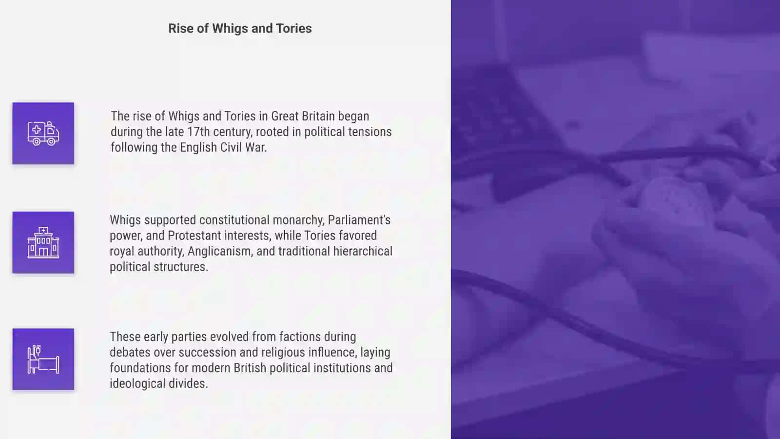 Formation of the political parties in GB 4
