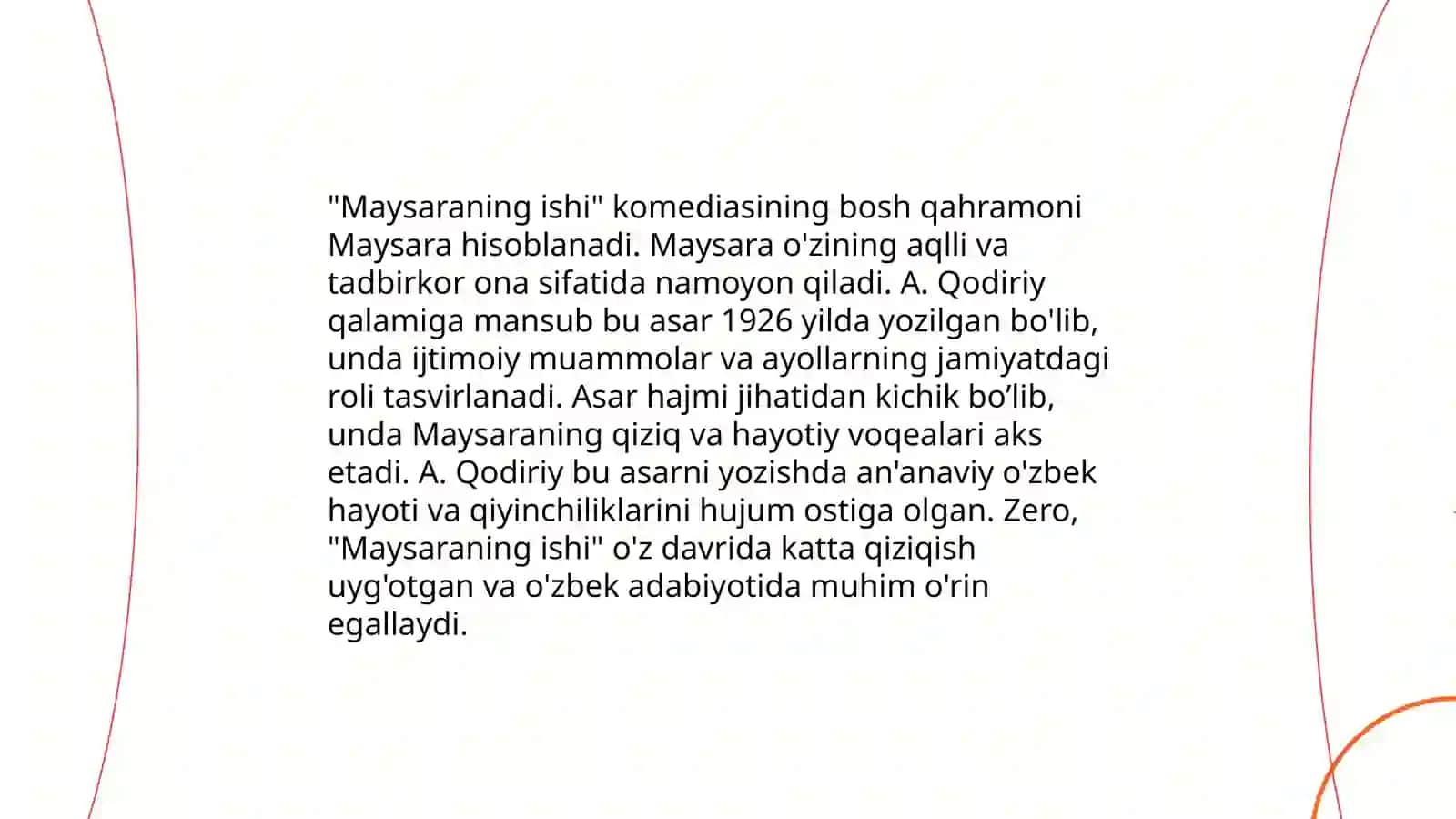 "Maysaraning ishi" pyesasi 4