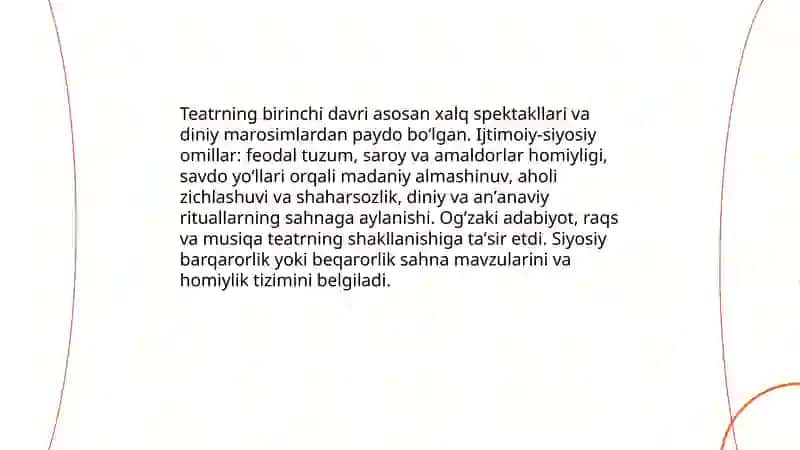 Teatr tarixi 5 davir haqida malumot 4