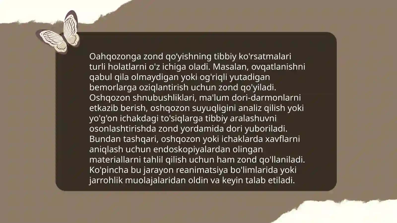 Oahqozonga zond qoʻyish texnikasi 4