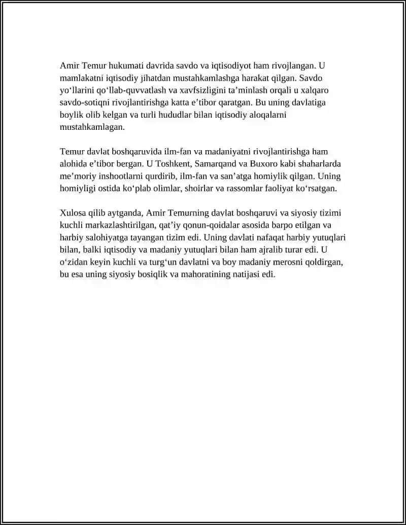 AMIR TEMUR BUYUK DAVLAT ARBOBI 4