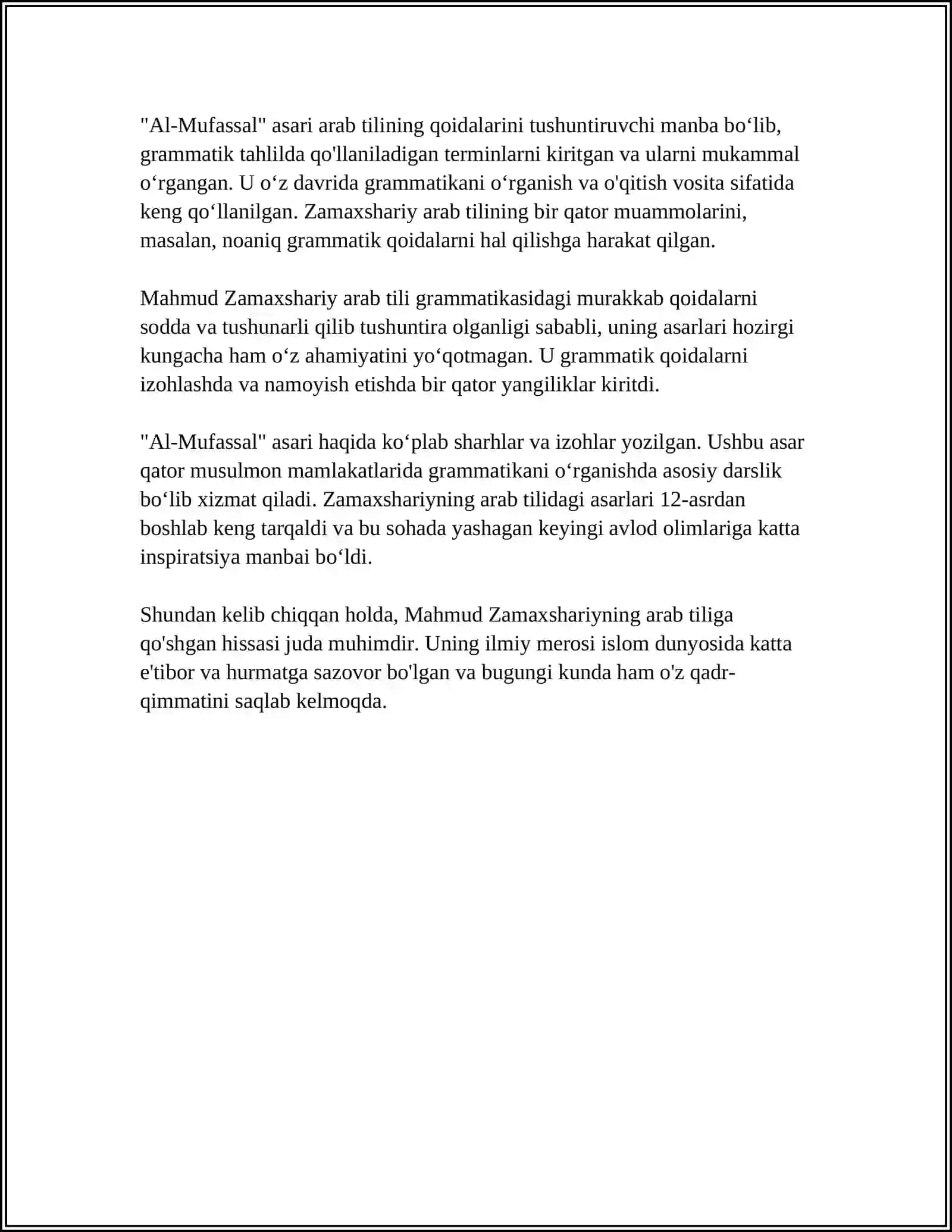 MAHMUD ZAMAXSHARIYNING LINGVISTIK QARASHLARI 4