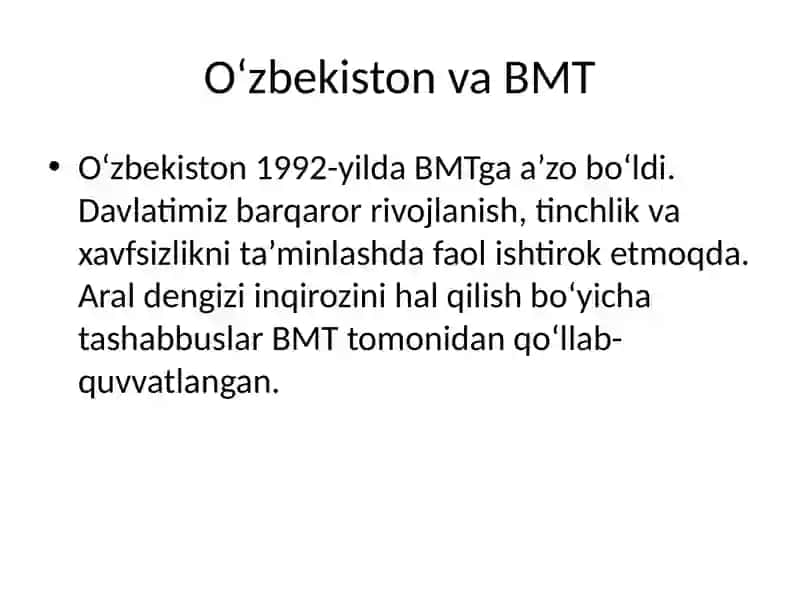 O‘zbekiston va Jahon Hamjamiyati 4