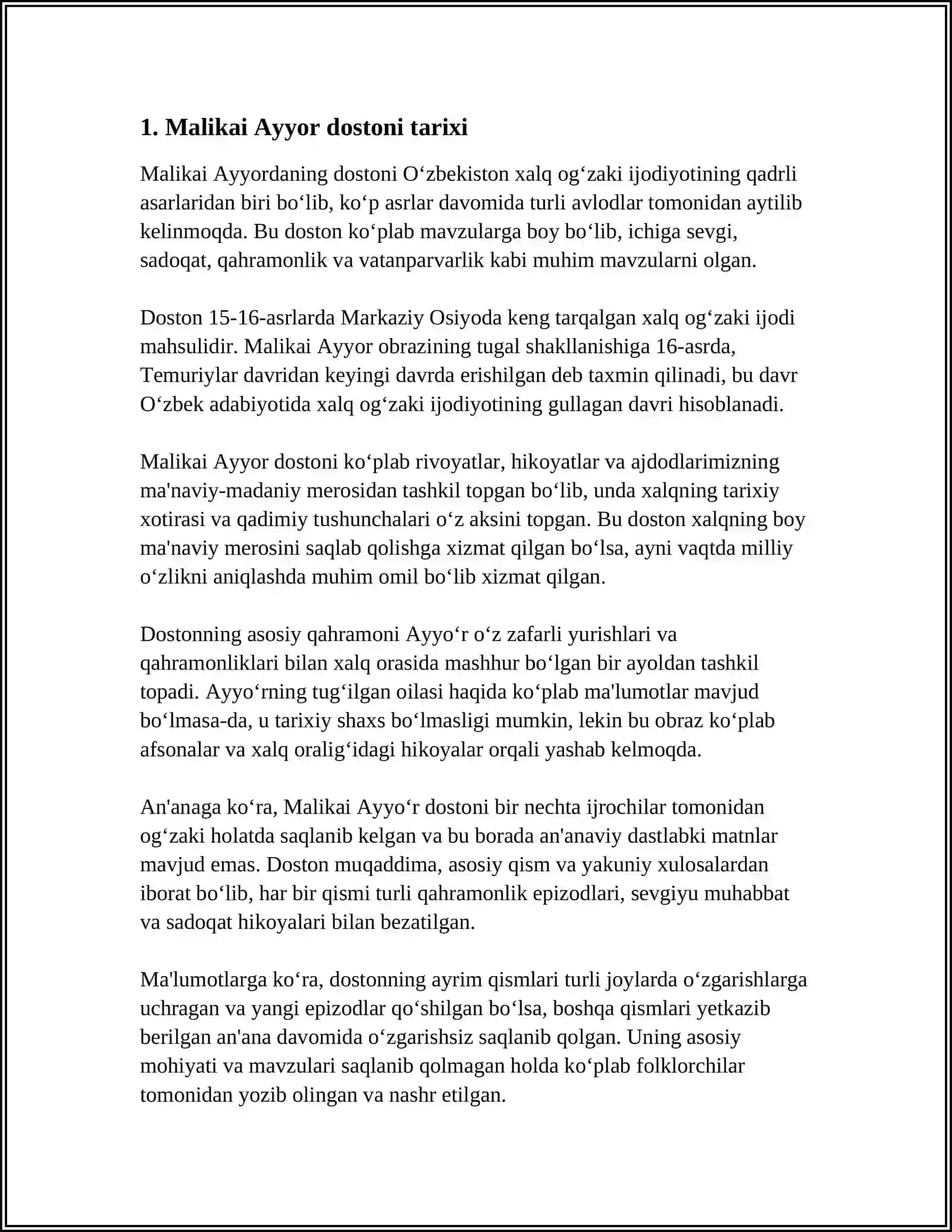 "MALIKAI AYYOR" DOSTONI 4