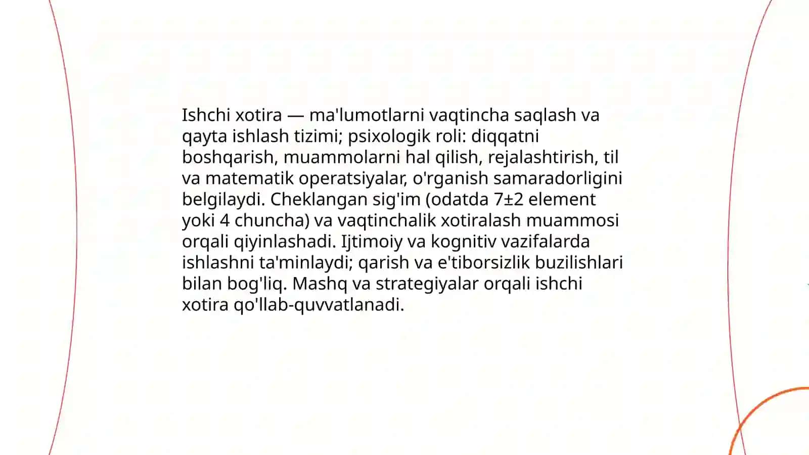 Xotira va Diqqat 4