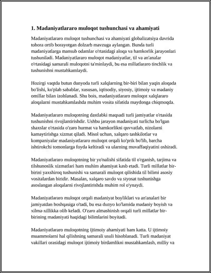 Madaniyatlararo muloqotlar 4