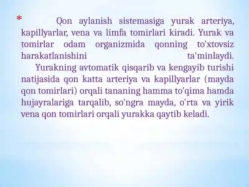 Yurak qon tomiri tuzilishi 4