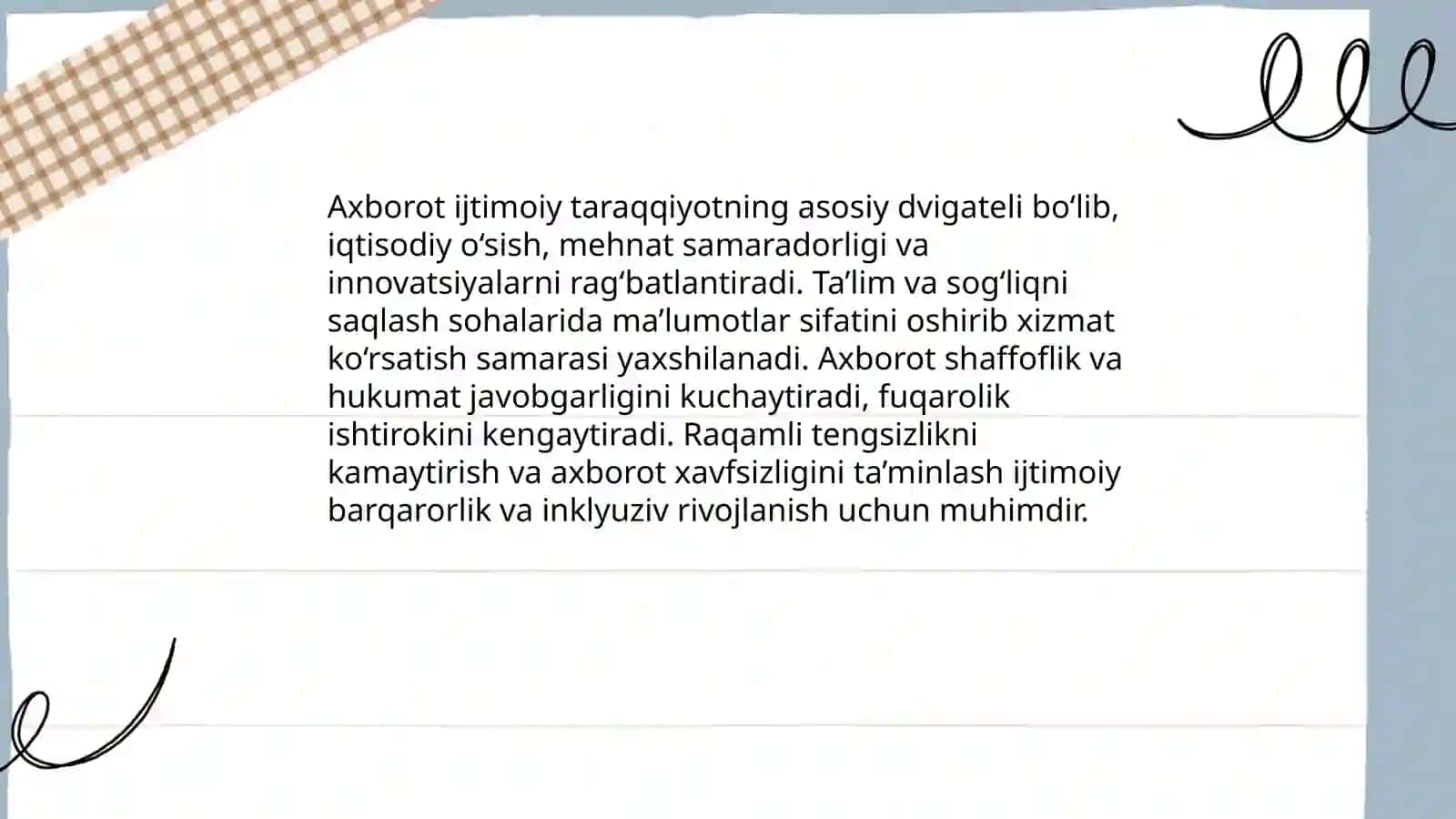 Axborotni jamiyatda tutgan o'rni va ahamiyati 4